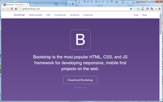 Рисунок 3. Официальный сайт Bootstrap