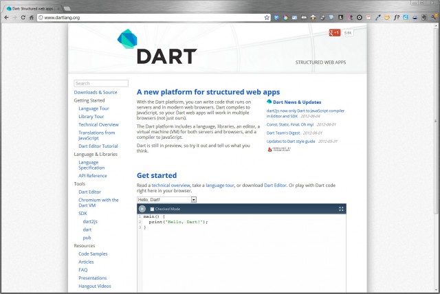 Dart. Язык программирования от Google