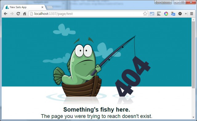sails.js сгенерировал страницу 404