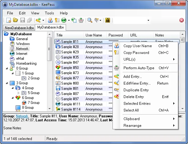 Программа для хранения паролей KeePass
