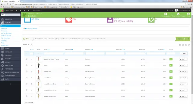 Каталог в Prestashop