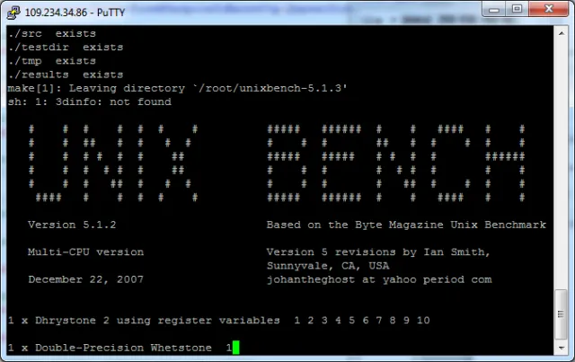 Результаты UnixBench