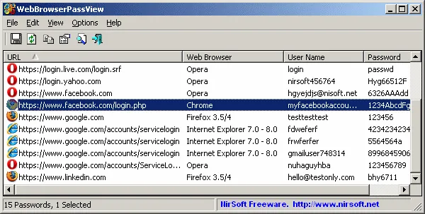 WebBrowserPassView в работе